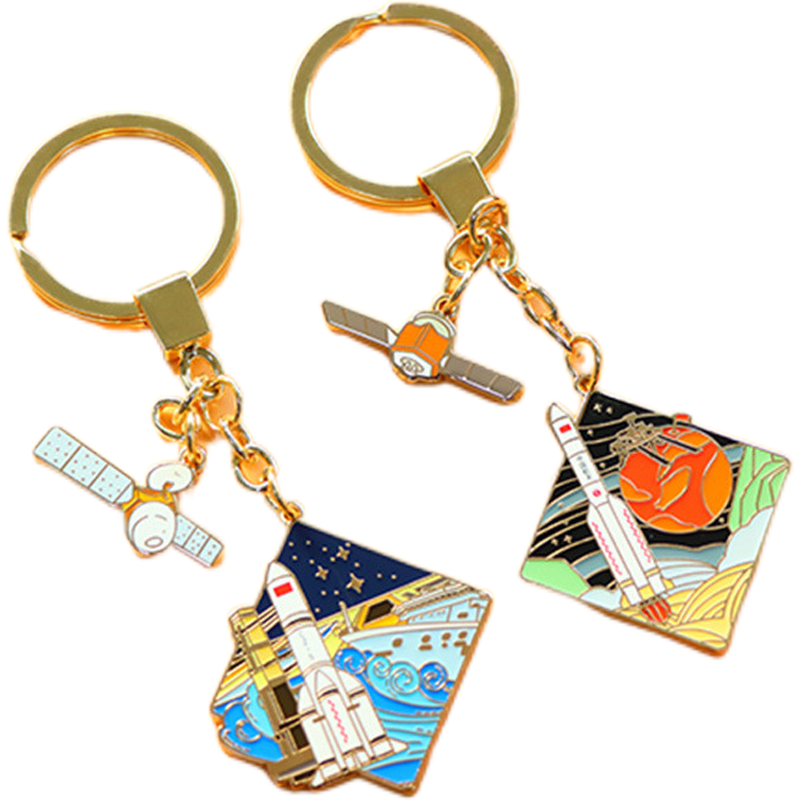 Customized Craft Gift Personalized Zinc Alloy Logo Baking Paint Enamel Craft School keychain